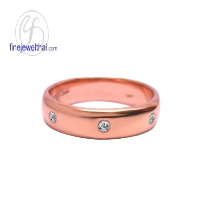 แหวนพิงค์โกลด์ แหวนคู่ แหวนเพชร แหวนแต่งงาน แหวนหมั้น - R3122DPG